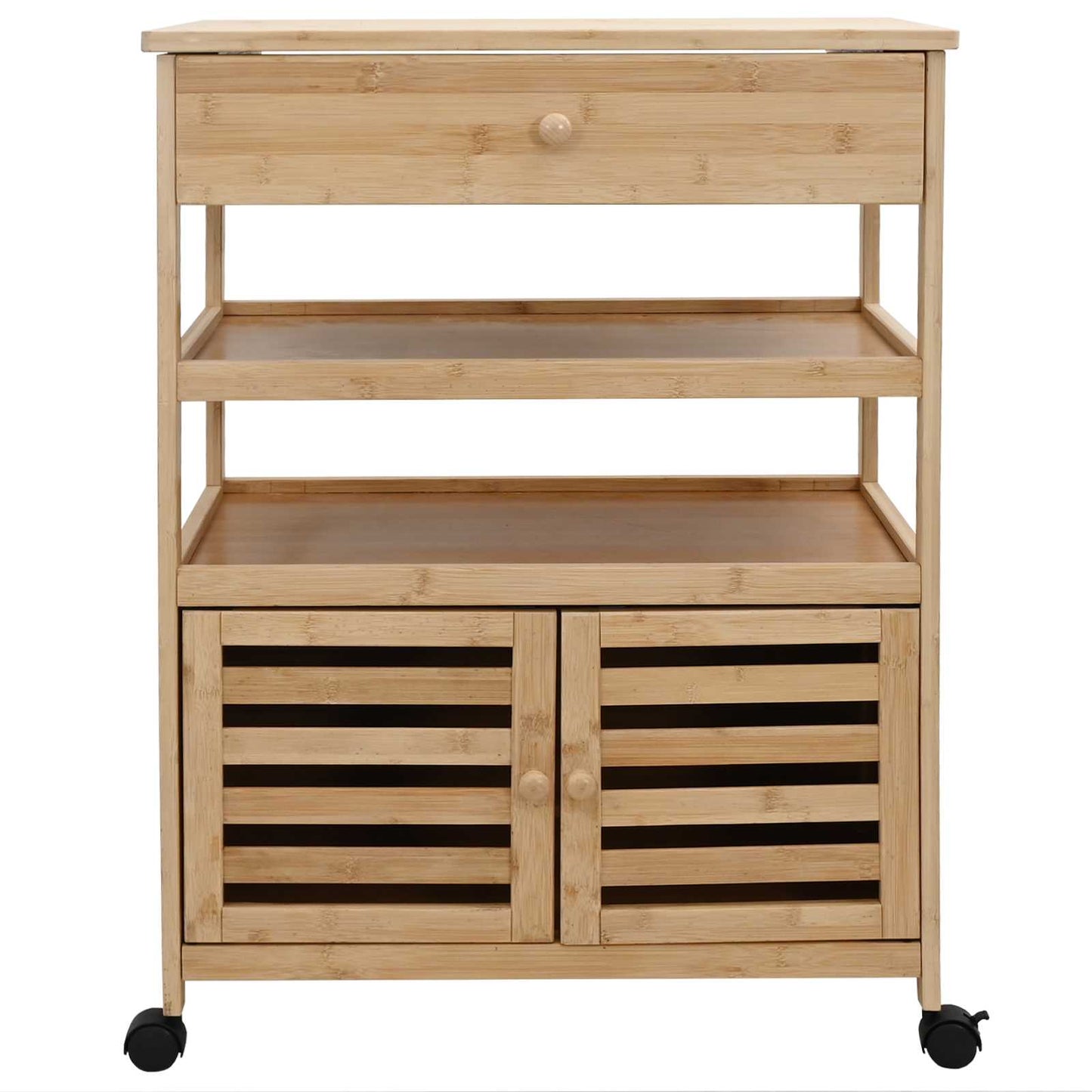 Køkkenvogn med hjul Naturfarvet 59,5 x 36 x 82 cm Bambus
