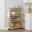 Køkkenvogn med hjul Naturfarvet 60 x 18 x 97 cm Bambus