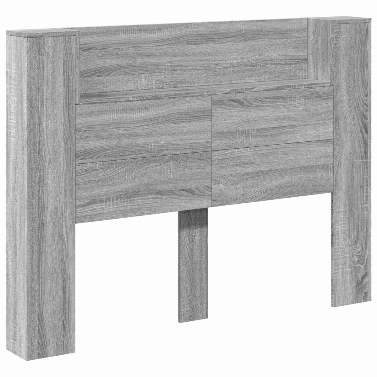 Opbevarings senggavl med LED Grå Sonoma Konstrueret træ