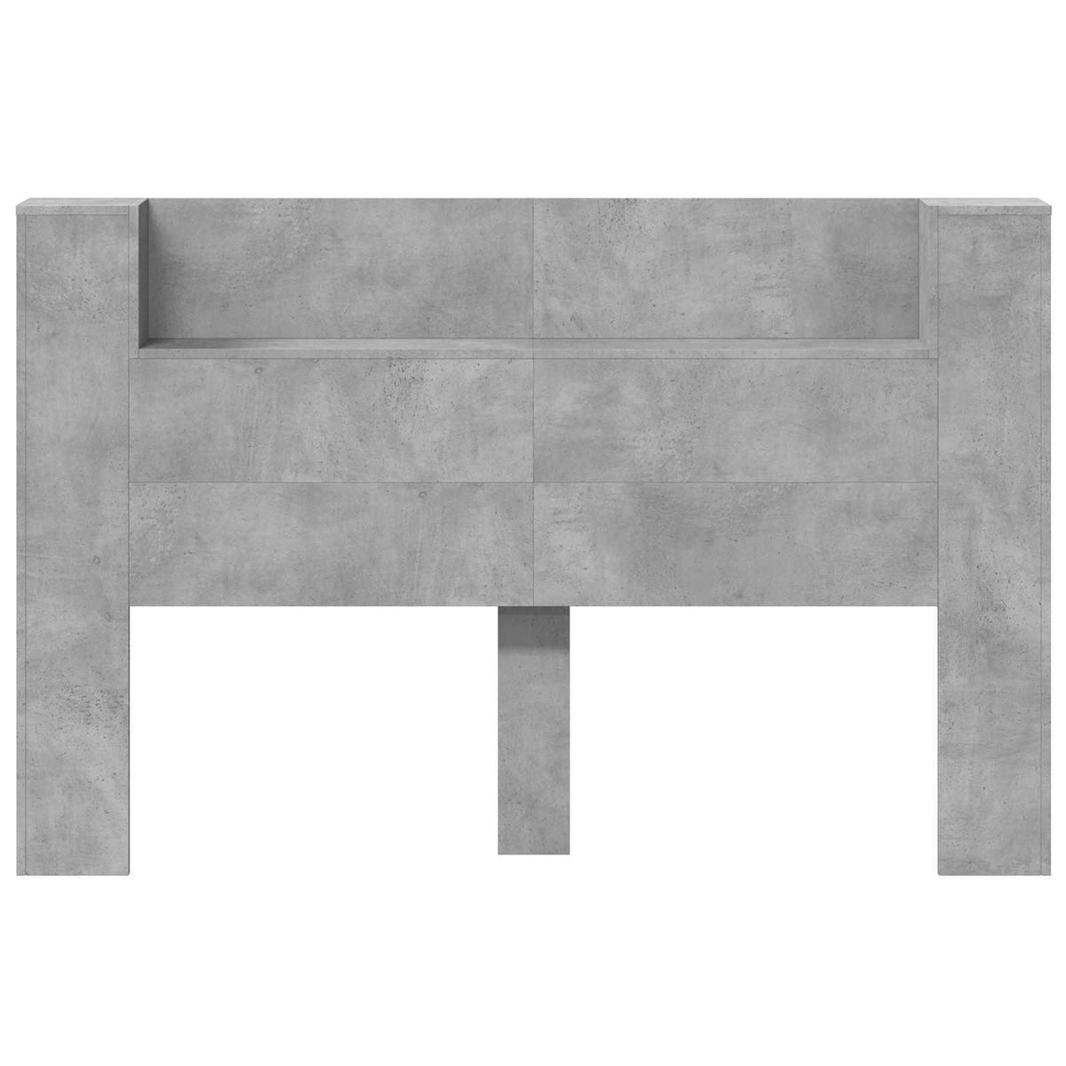 Opbevarings senggavl med LED Betongrå Konstrueret træ
