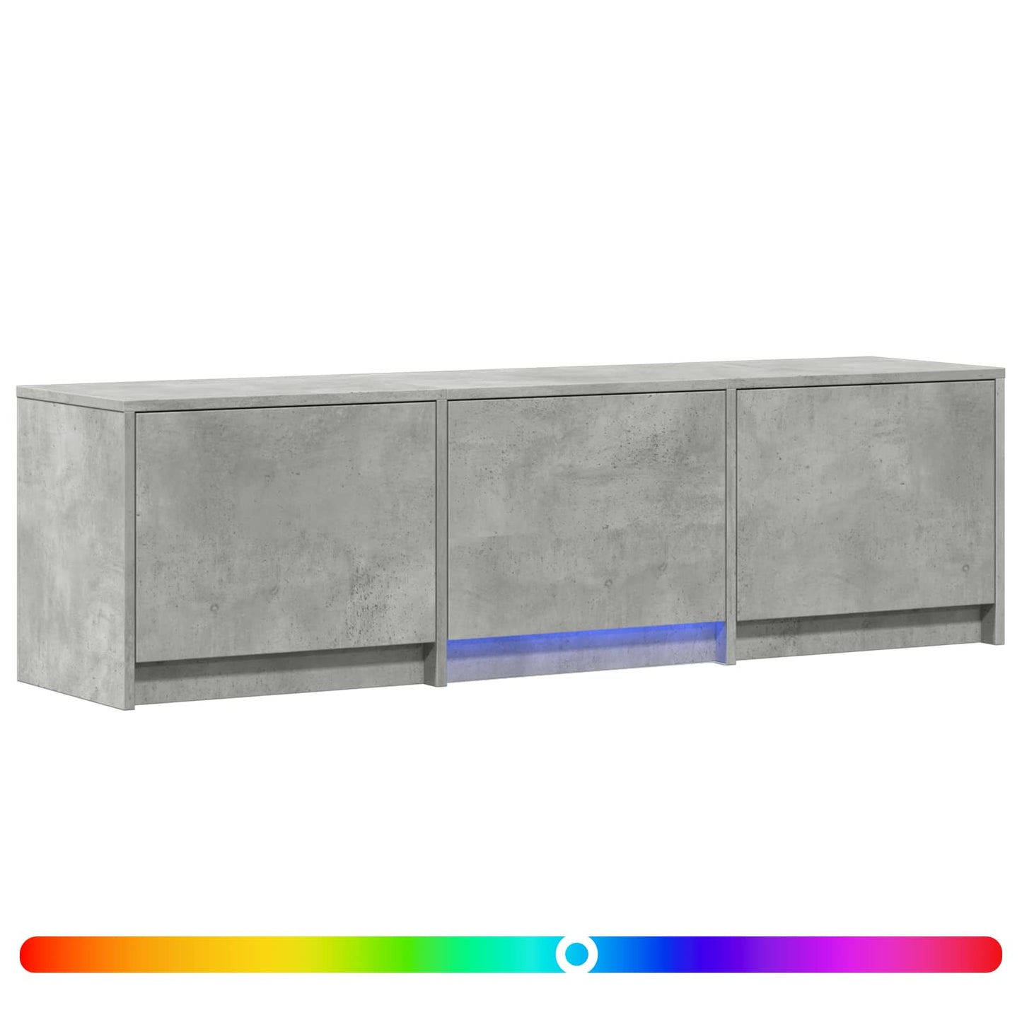 TV-bord med LED 140x34x40 cm BetonGrå Konstrueret træ
