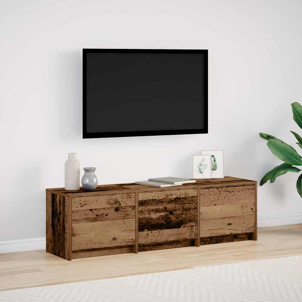 TV-bord med LED Gammelt træ 140 x 34 x 40 cm Konstrueret træ