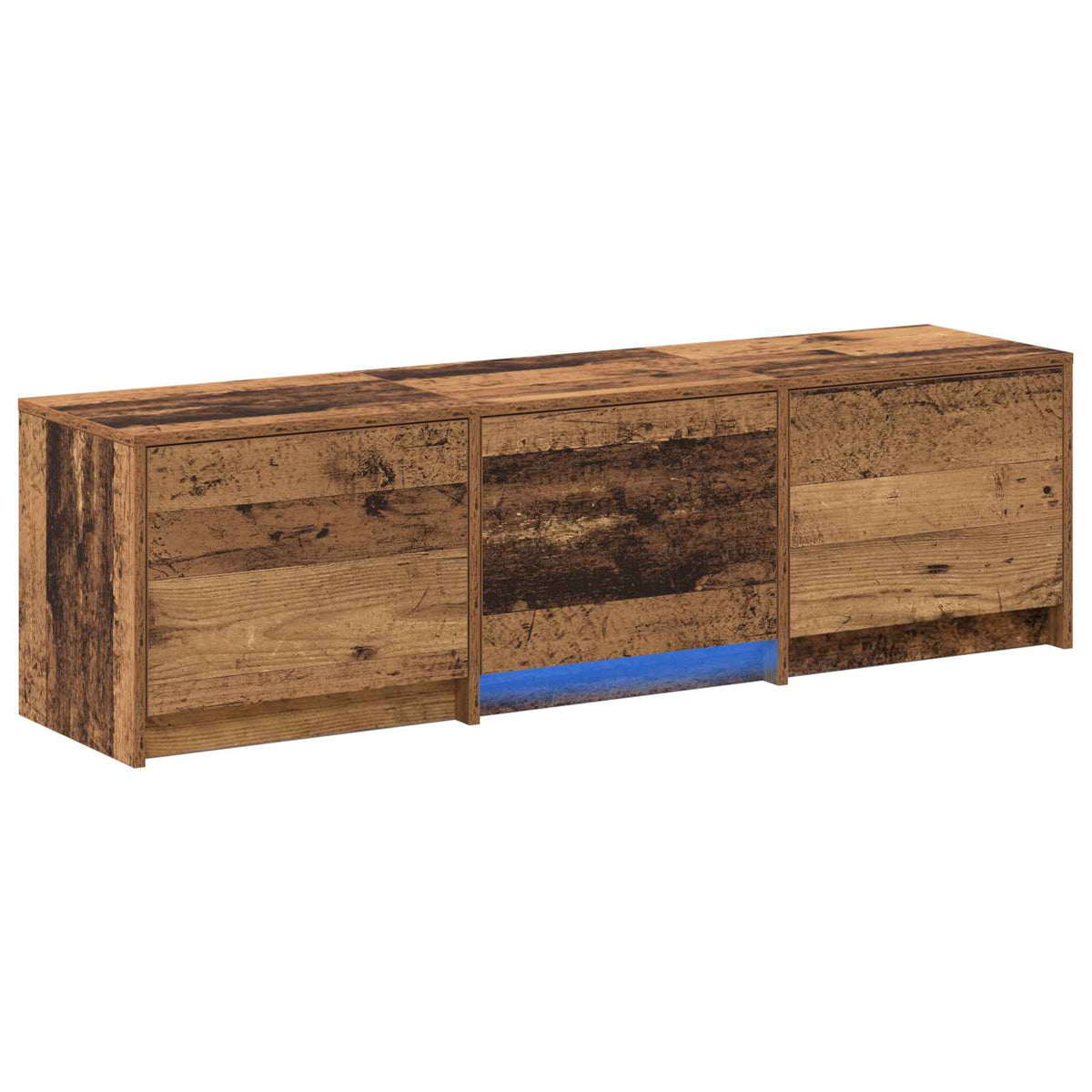 TV-bord med LED Gammelt træ 140 x 34 x 40 cm Konstrueret træ
