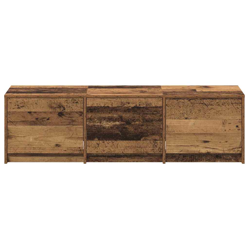 TV-bord med LED Gammelt træ 140 x 34 x 40 cm Konstrueret træ