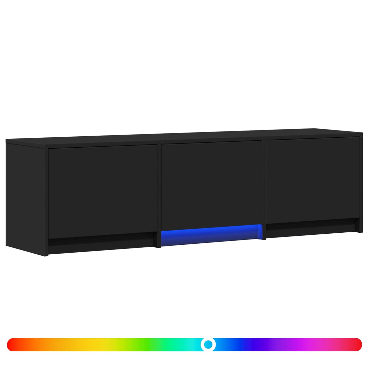 TV-bord med LED 140 x 34 x 40 cm Sort Konstrueret træ