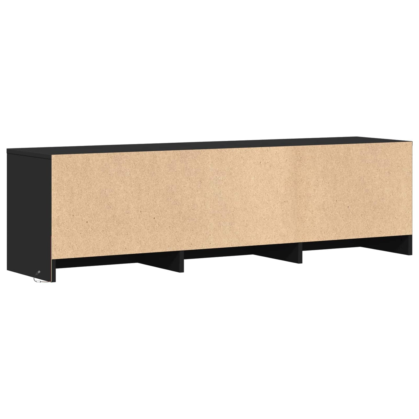 TV-bord med LED 140 x 34 x 40 cm Sort Konstrueret træ