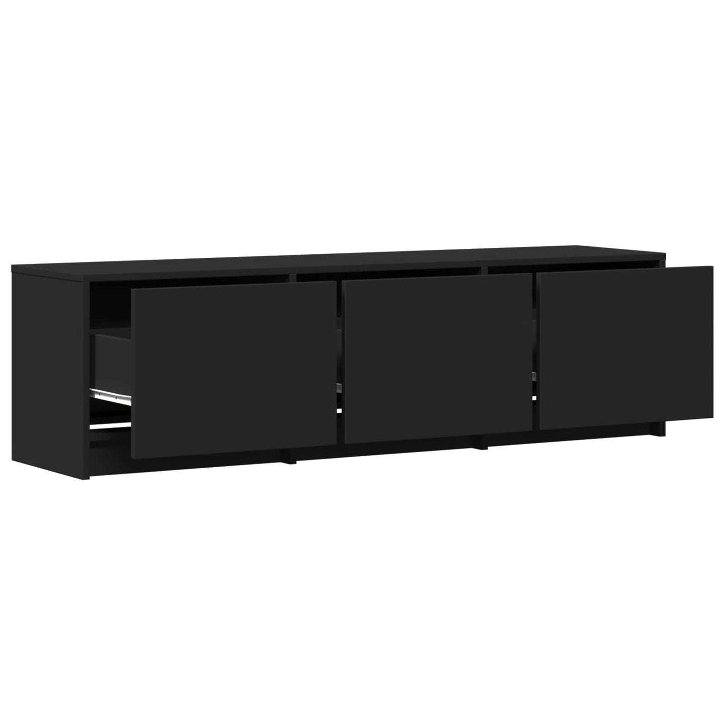 TV-bord med LED 140 x 34 x 40 cm Sort Konstrueret træ