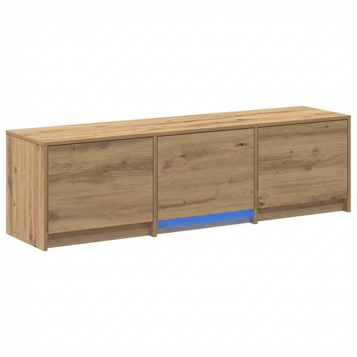 TV-bord med LED 140 x 34 x 40 cm Artisan eg Konstrueret træ