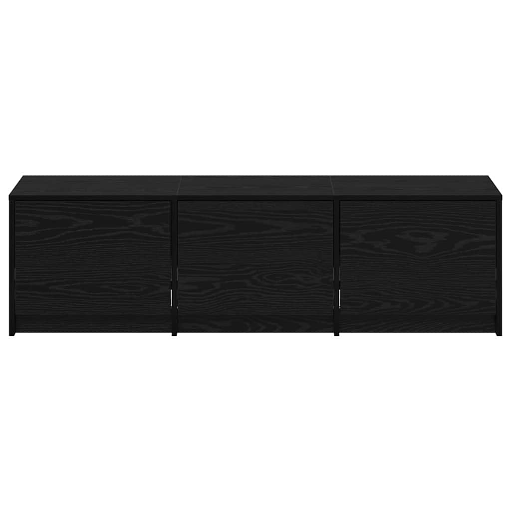 TV-bord med LED Sort Eg 140 x 34 x 40 cm Konstrueret træ