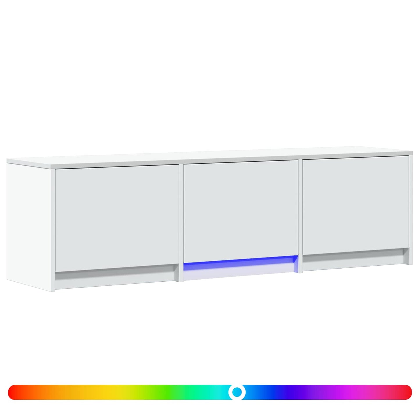 TV-bord med LED 140 x 34 x 40 cm Hvid Konstrueret træ