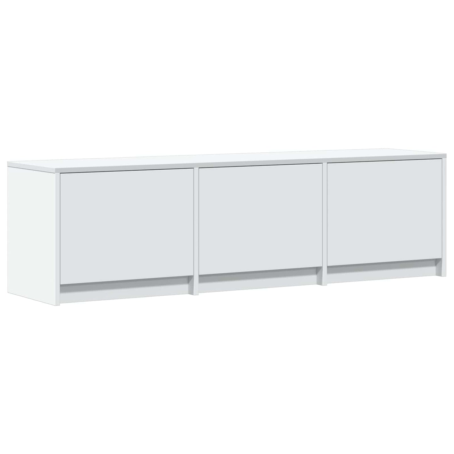TV-bord med LED 140 x 34 x 40 cm Hvid Konstrueret træ
