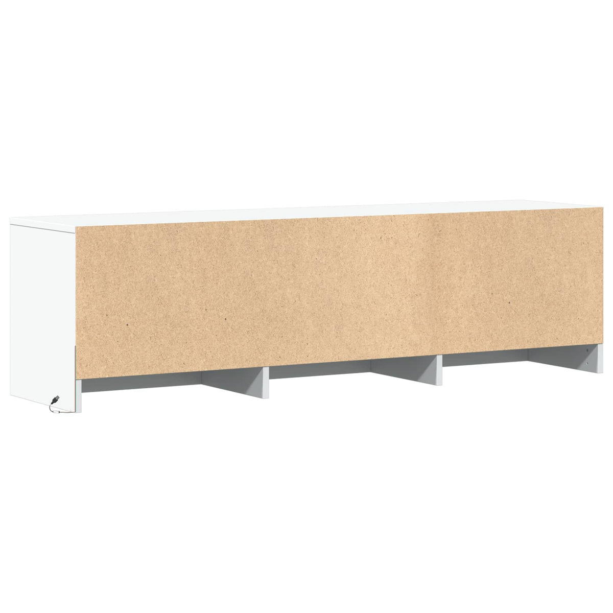 TV-bord med LED 140 x 34 x 40 cm Hvid Konstrueret træ