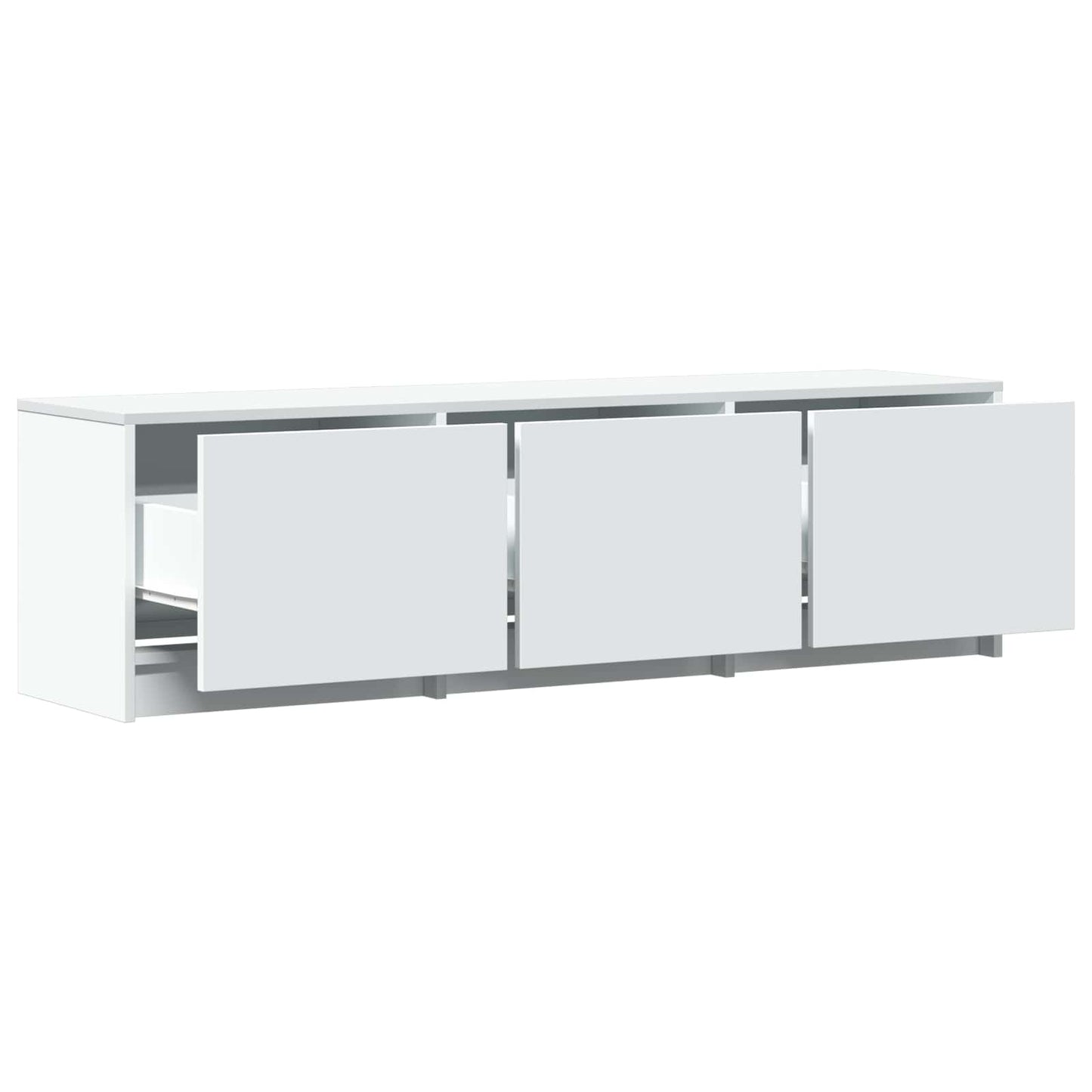 TV-bord med LED 140 x 34 x 40 cm Hvid Konstrueret træ