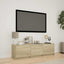 TV-bord med LED 140 x 34 x 40 cm Sonoma eg Konstrueret træ
