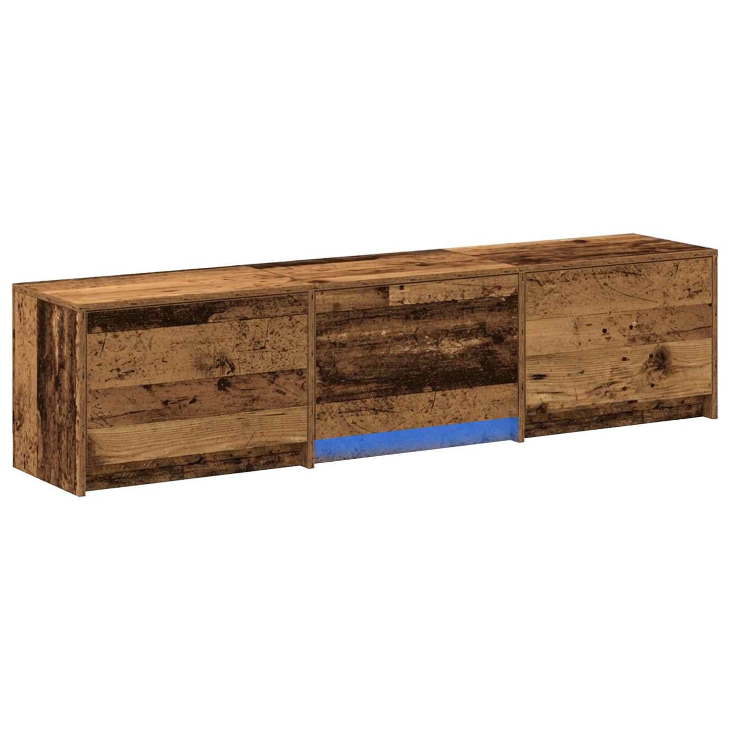 TV-bord med LED Gammelt træ 165 x 34 x 40 cm Konstrueret træ