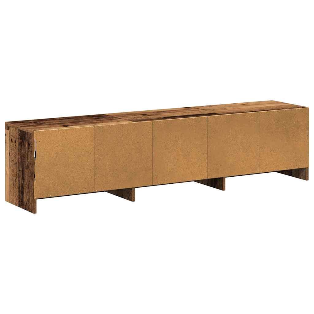 TV-bord med LED Gammelt træ 165 x 34 x 40 cm Konstrueret træ