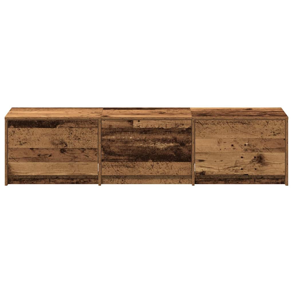 TV-bord med LED Gammelt træ 165 x 34 x 40 cm Konstrueret træ