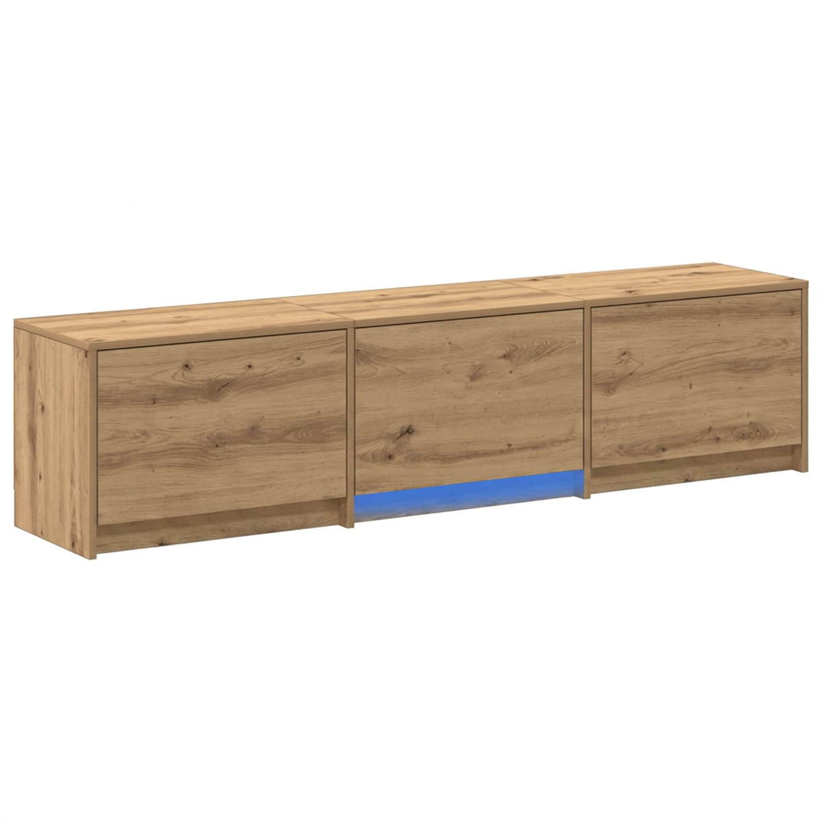 TV-bord med LED 165 x 34 x 40 cm Artisan eg Konstrueret træ