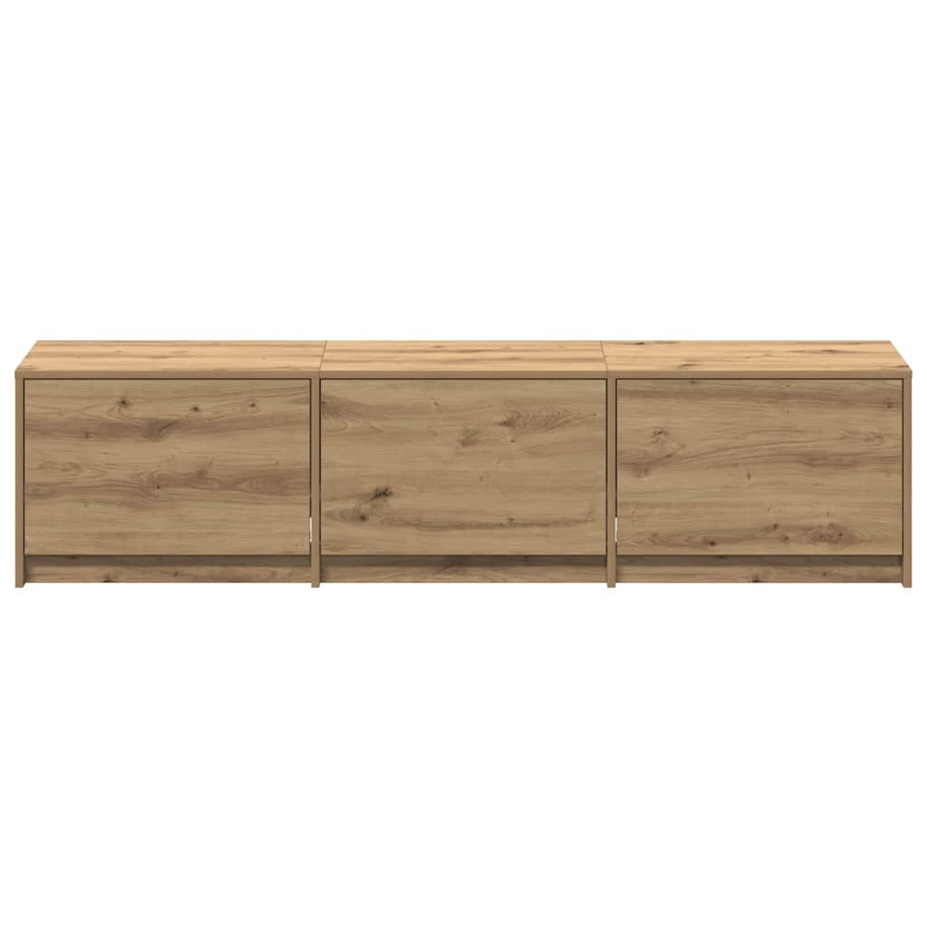 TV-bord med LED 165 x 34 x 40 cm Artisan eg Konstrueret træ