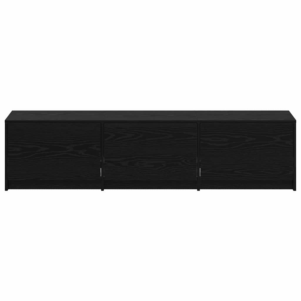 TV-bord med LED Sort Eg 165 x 34 x 40 cm Konstrueret træ
