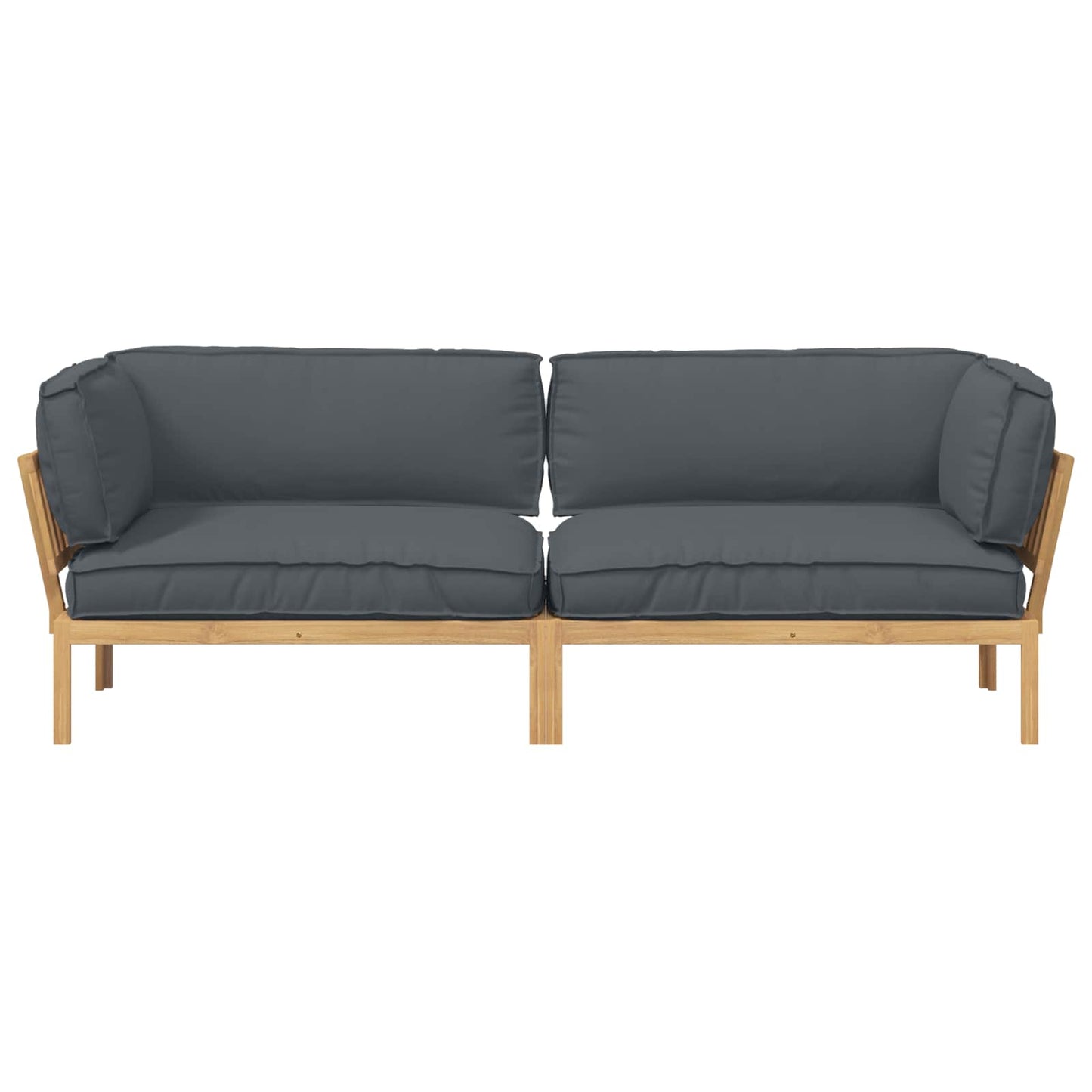 Sofa Sæt 2 stk. Antracit Massivt Akacietræ