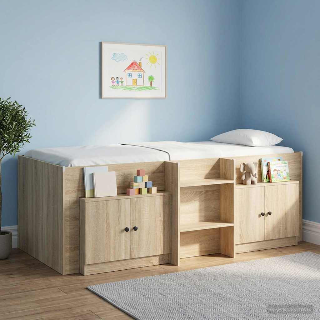 Opbevaringsskab til Køjeseng 2 stk. Sonoma-eg 66 x 35 x 48 cm