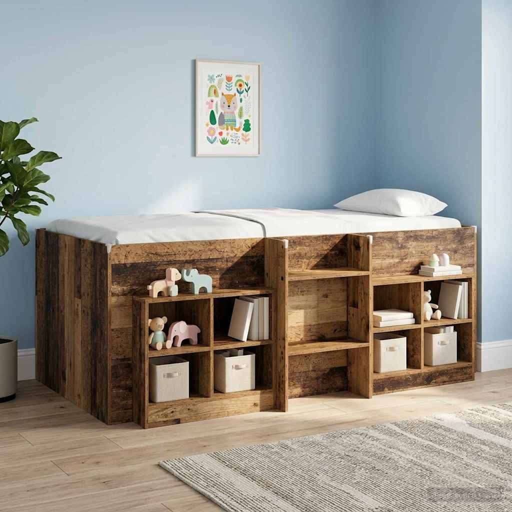 Sengeskab 2 stk. Gammelt træ 66 x 33 x 48 cm Konstrueret træ