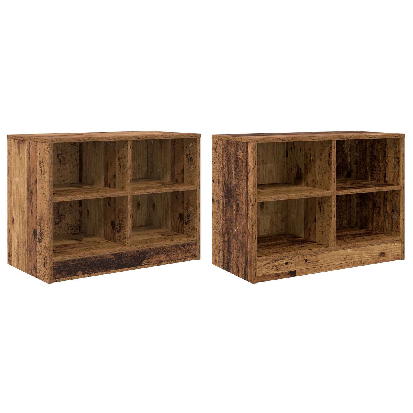 Sengeskab 2 stk. Gammelt træ 66 x 33 x 48 cm Konstrueret træ