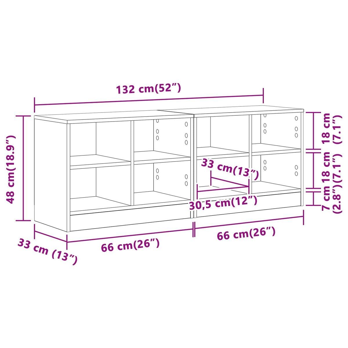 Sengeskab 2 stk. Gammelt træ 66 x 33 x 48 cm Konstrueret træ
