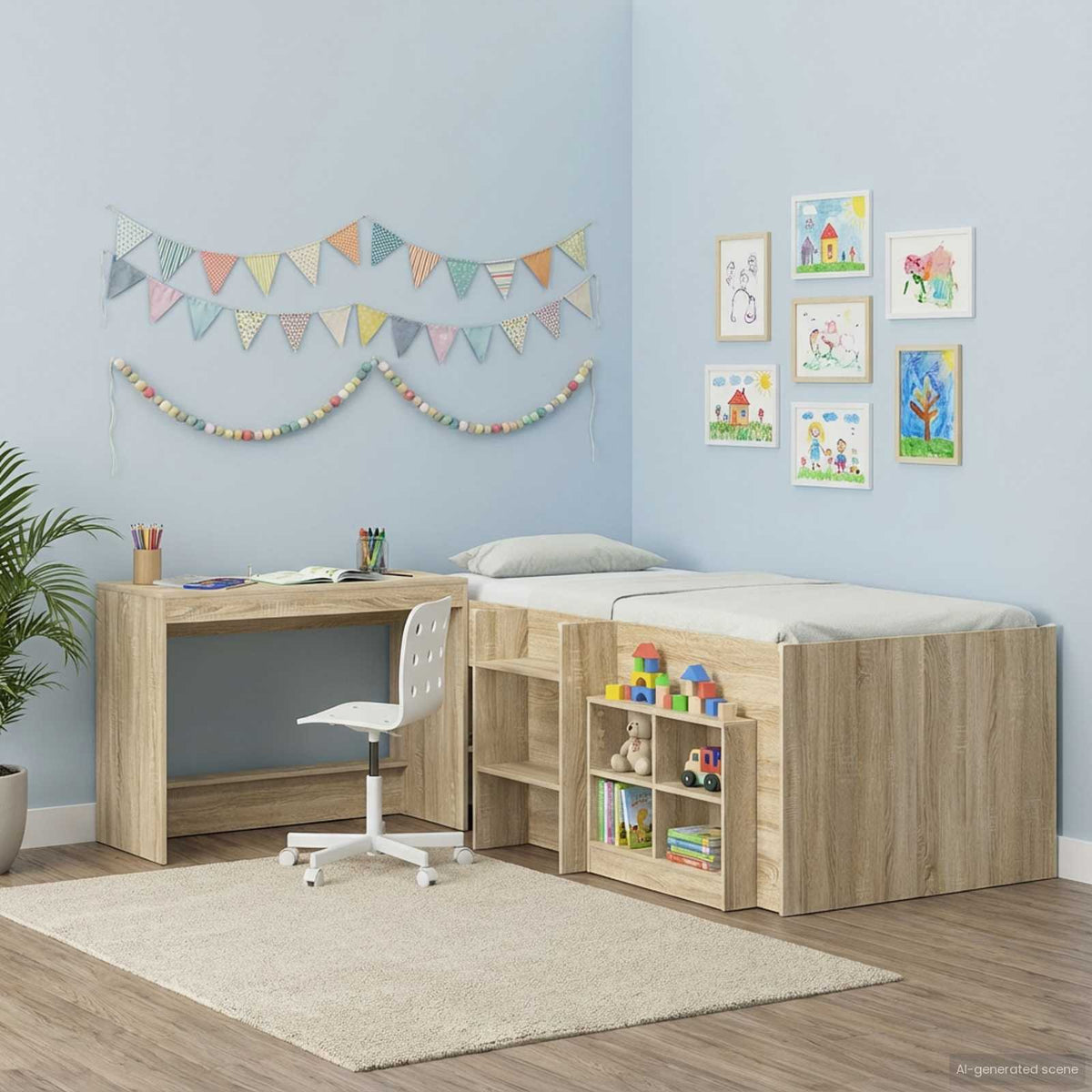Sengebord Sonoma-eg Konstrueret træ 100 x 45 x 75 cm