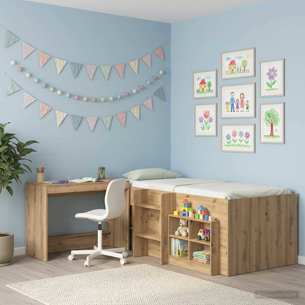 Sengebord Artisan-eg Konstrueret træ 100 x 45 x 75 cm