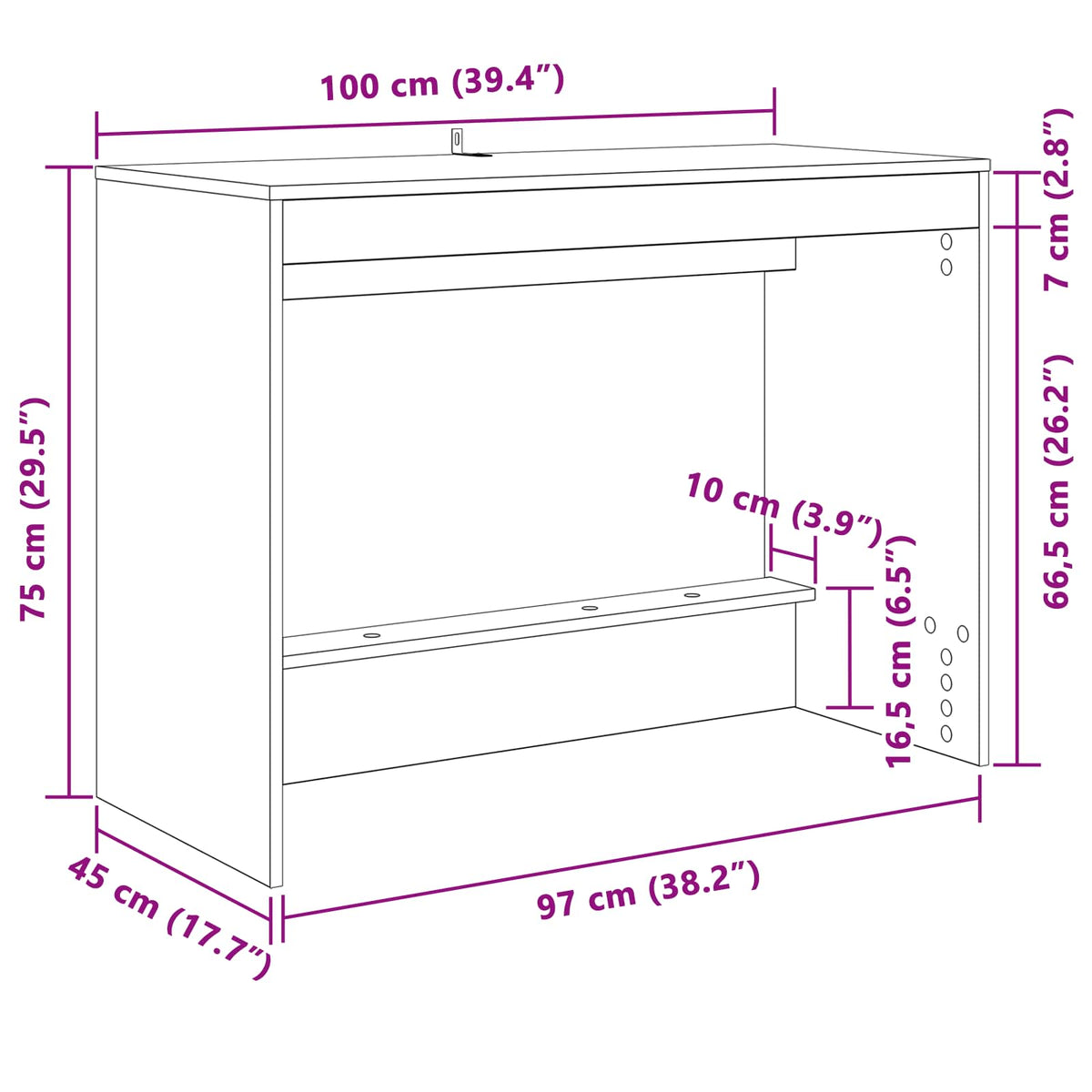 Sengebord Artisan-eg Konstrueret træ 100 x 45 x 75 cm