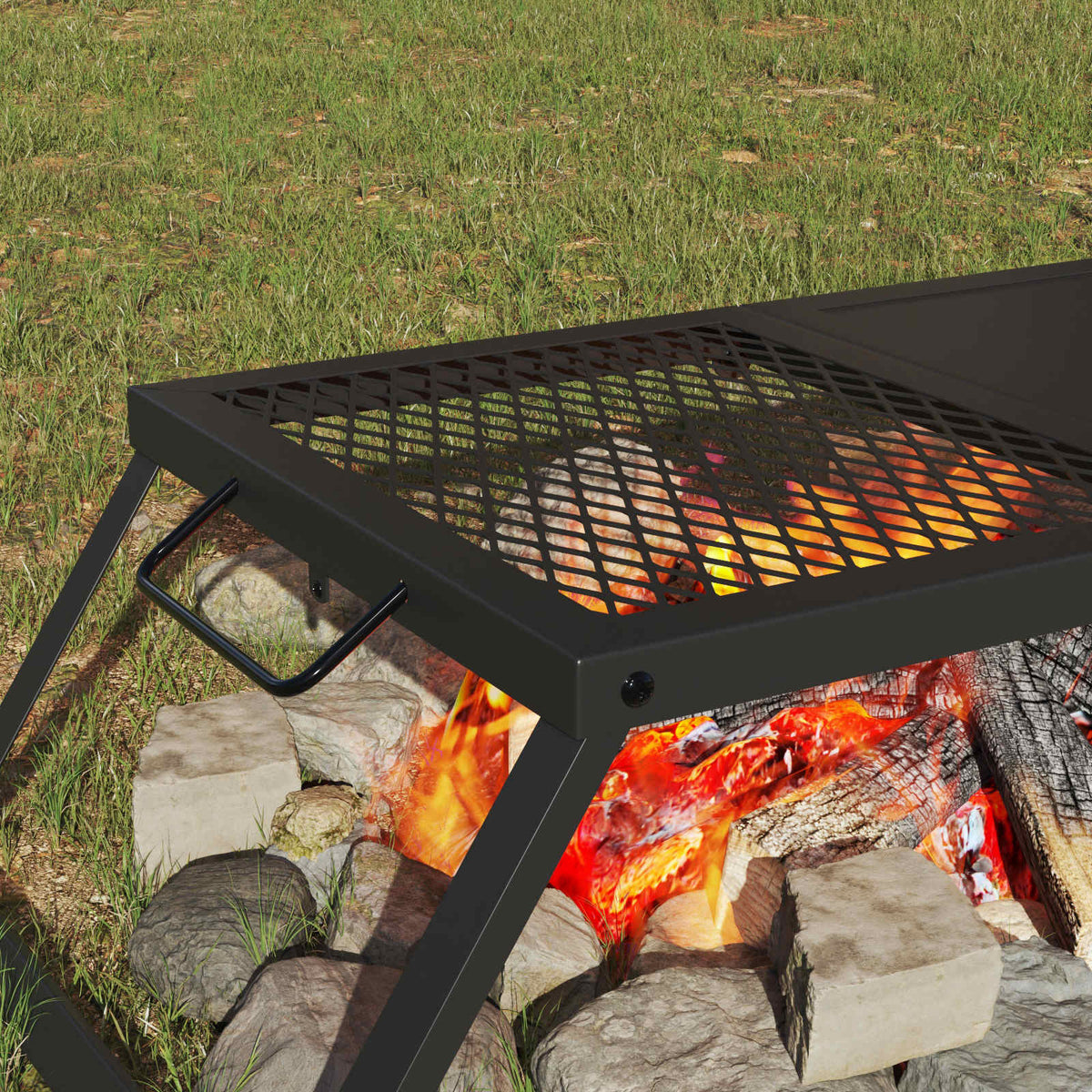 Foldbart Camping Grill 31,5 x 26,5 x 4 cm Legeret Stål Sort