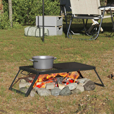 Foldbart Camping Grill 31,5 x 26,5 x 4 cm Legeret Stål Sort