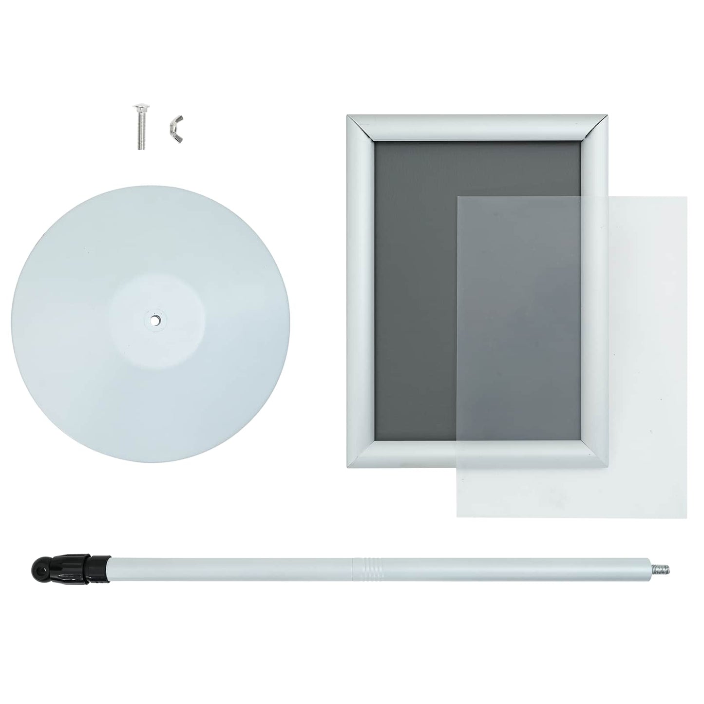 Pedestal Plakatstand 33 x 33 x 126 cm PVC og Stål Sølv