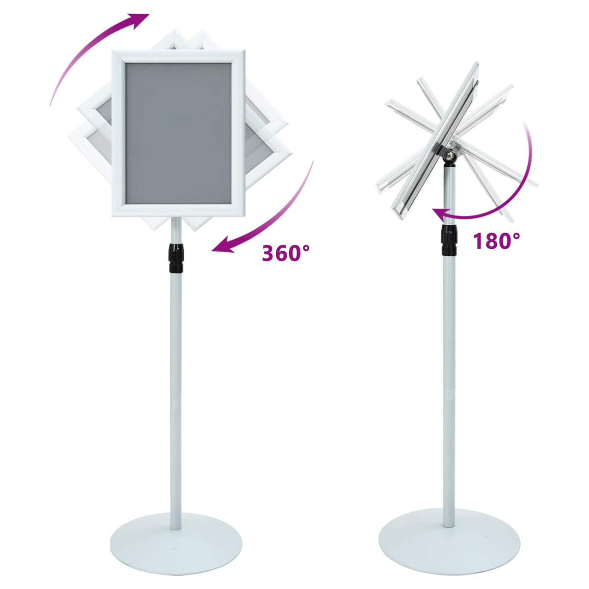 Pedestal Plakatstand 33 x 33 x 126 cm PVC og Stål Sølv