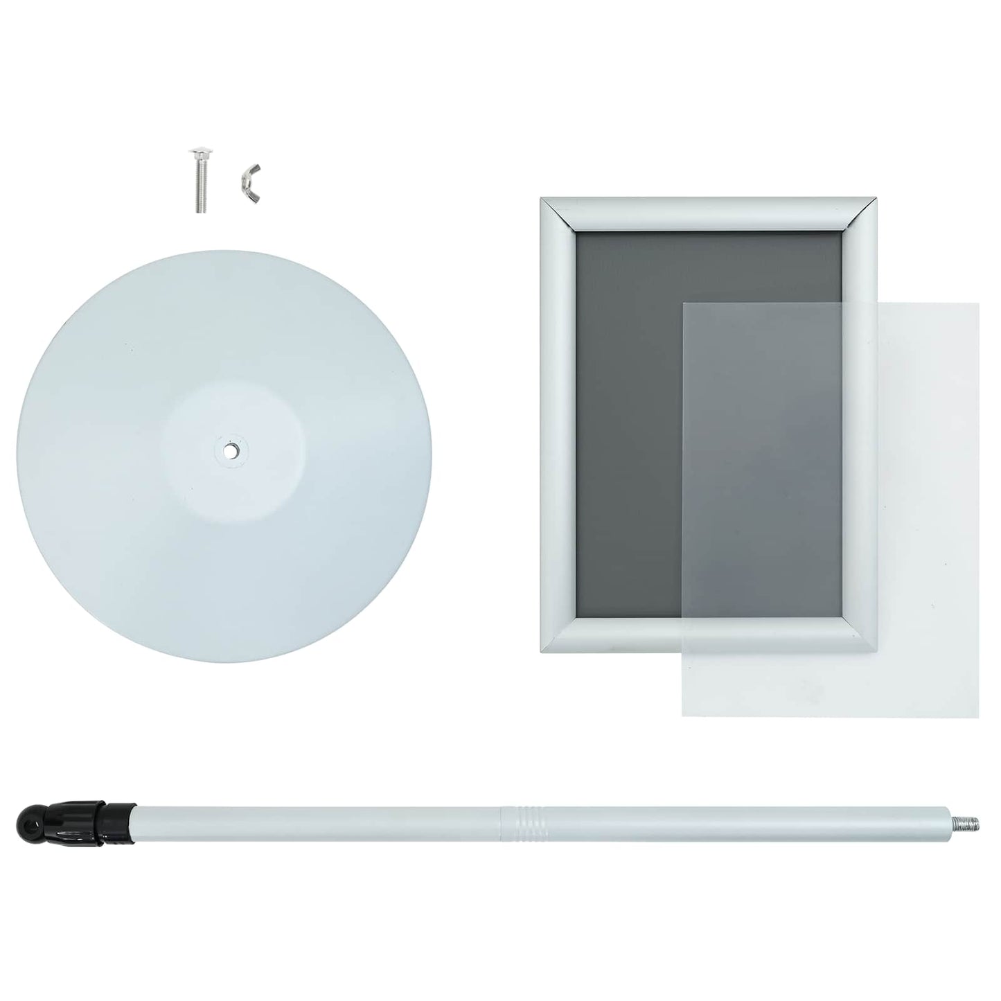 Pedestal Plakatstand 33 x 33 x 123 cm PVC og Stål Sølv