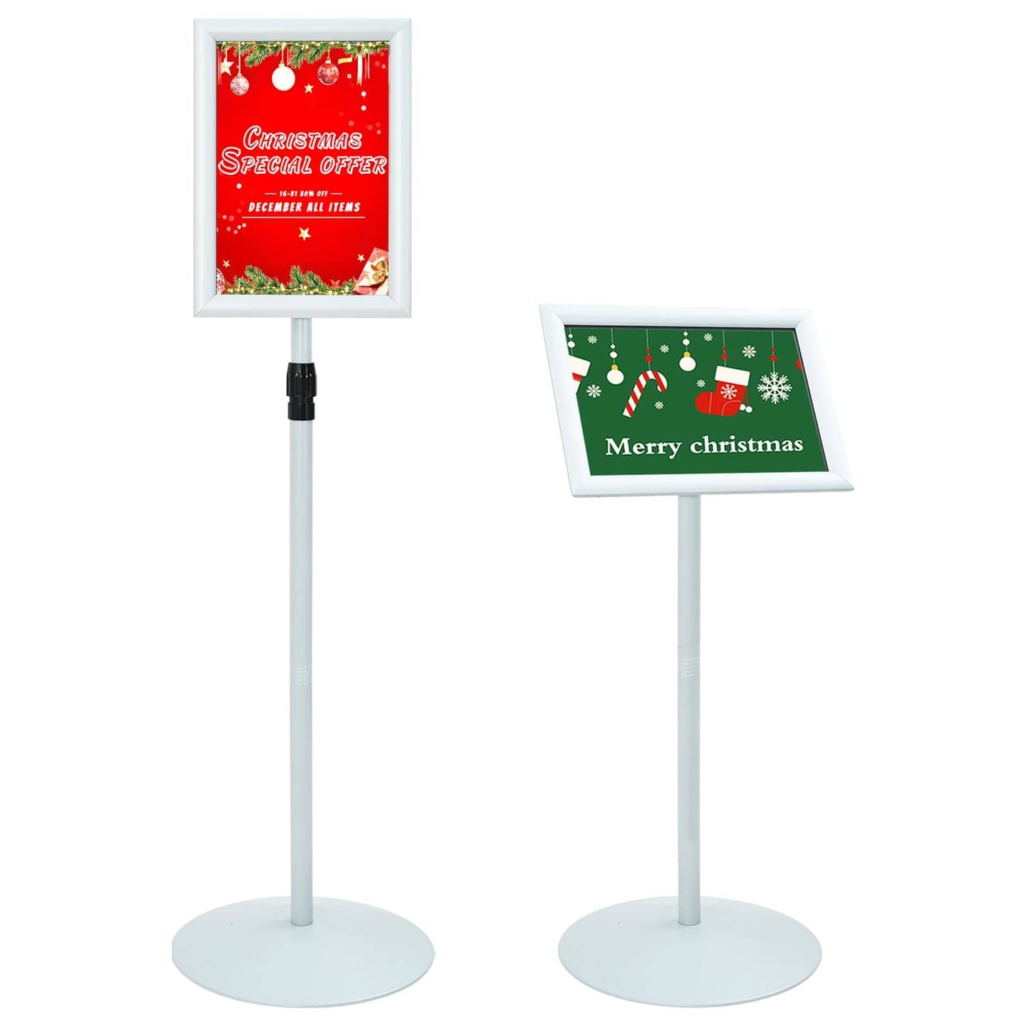 Pedestal Plakatstand 33 x 33 x 123 cm PVC og Stål Sølv