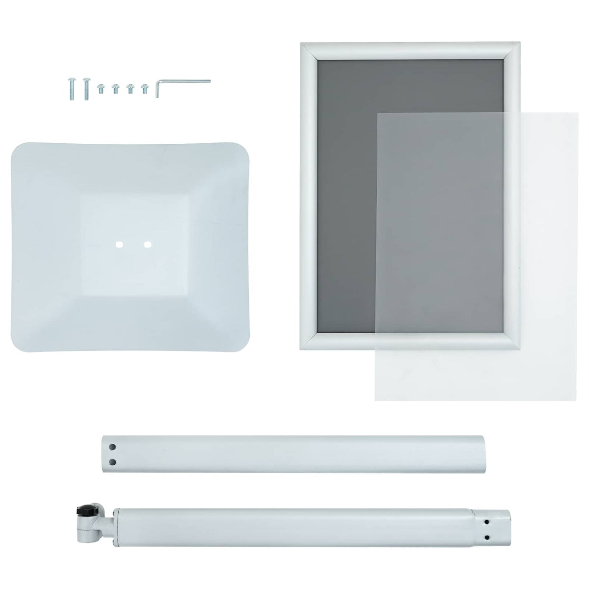 Pedestal Plakatstand 32,5 x 27 x 126 cm Støbejern Sølv