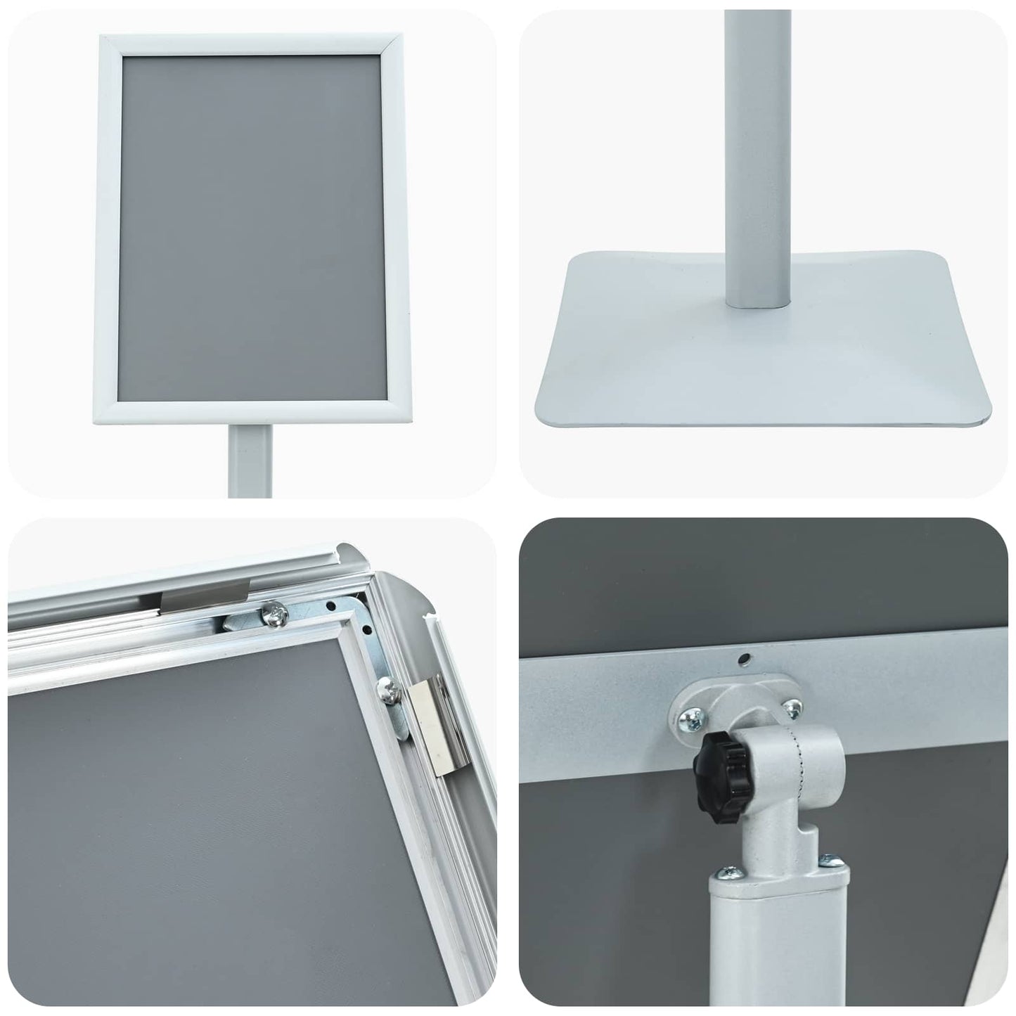 Pedestal Plakatstand 32 x 27 x 119 cm Støbejern Sølv