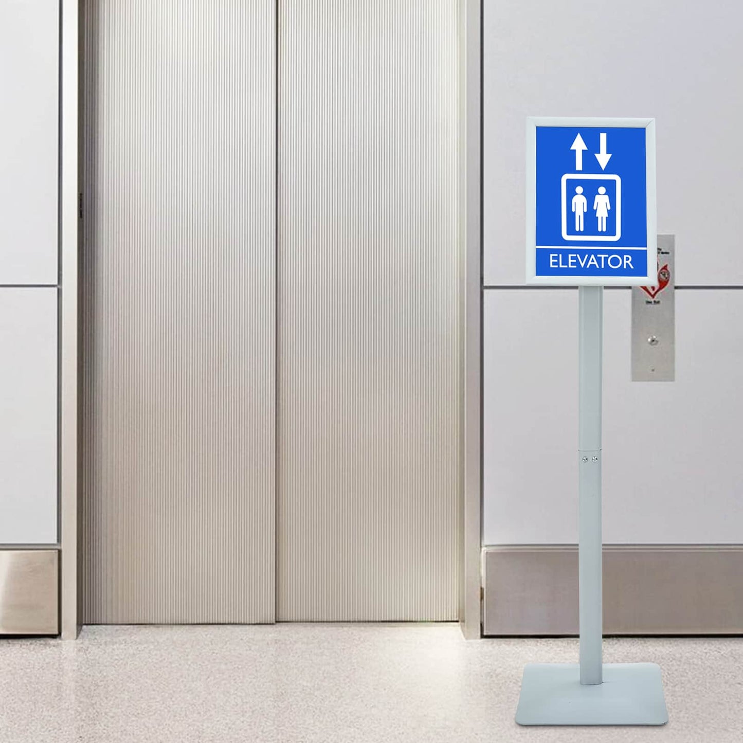 Pedestal Plakatstand 32 x 27 x 119 cm Støbejern Sølv