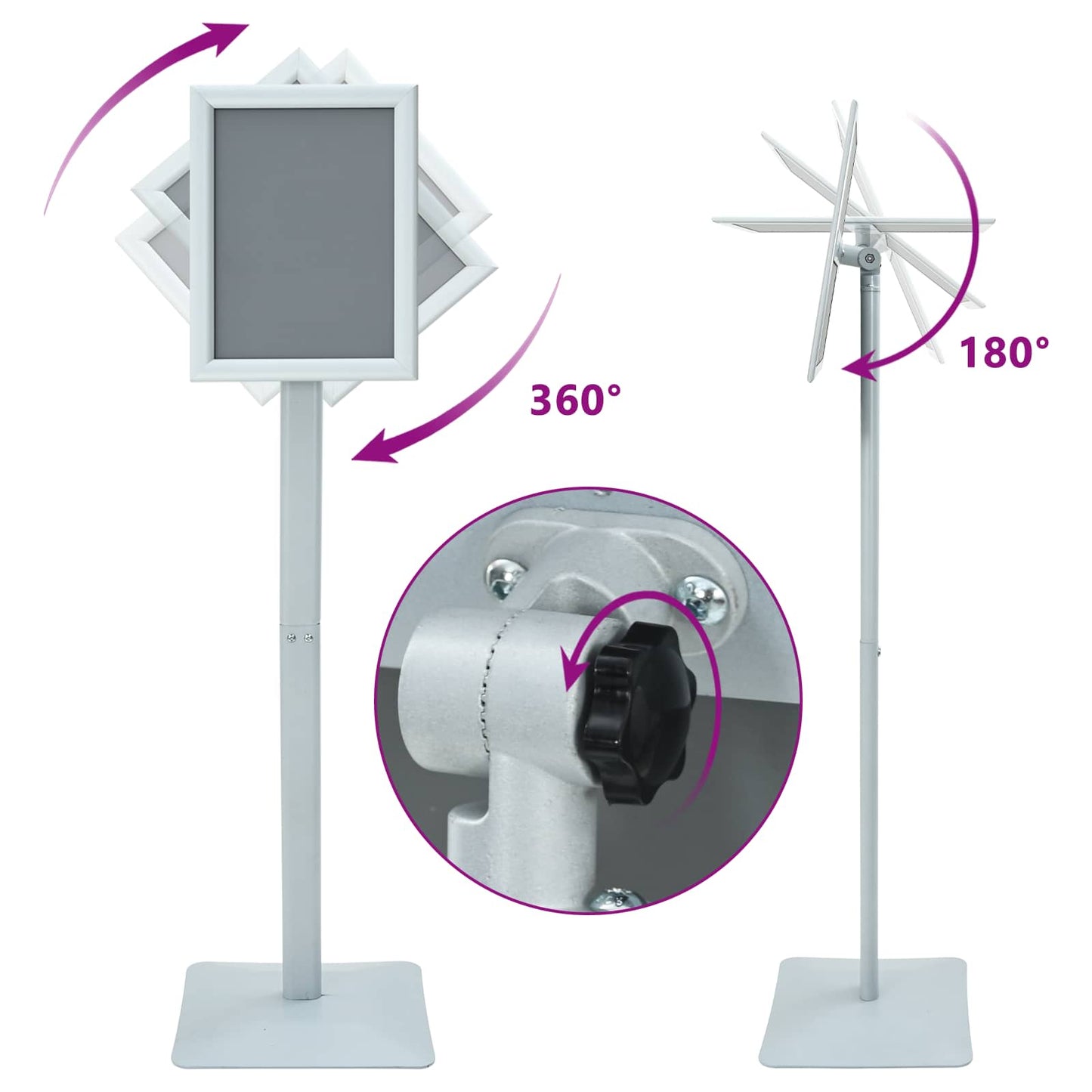 Pedestal Plakatstand 32 x 27 x 119 cm Støbejern Sølv