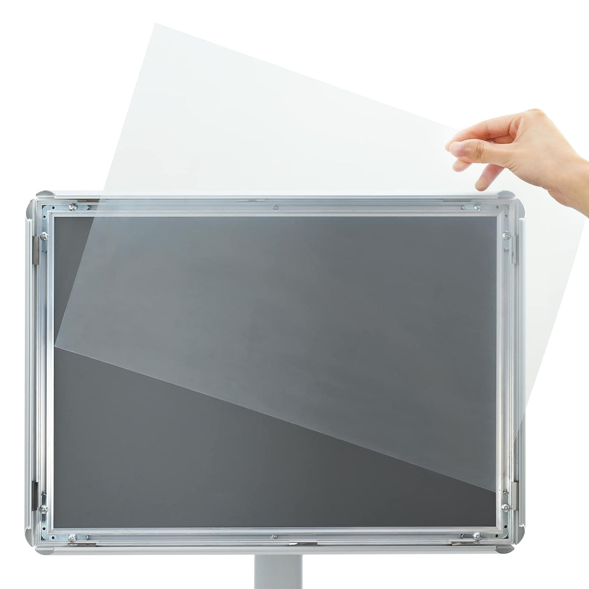 Pedestal Plakatstand 32 x 27 x 119 cm Støbejern Sølv