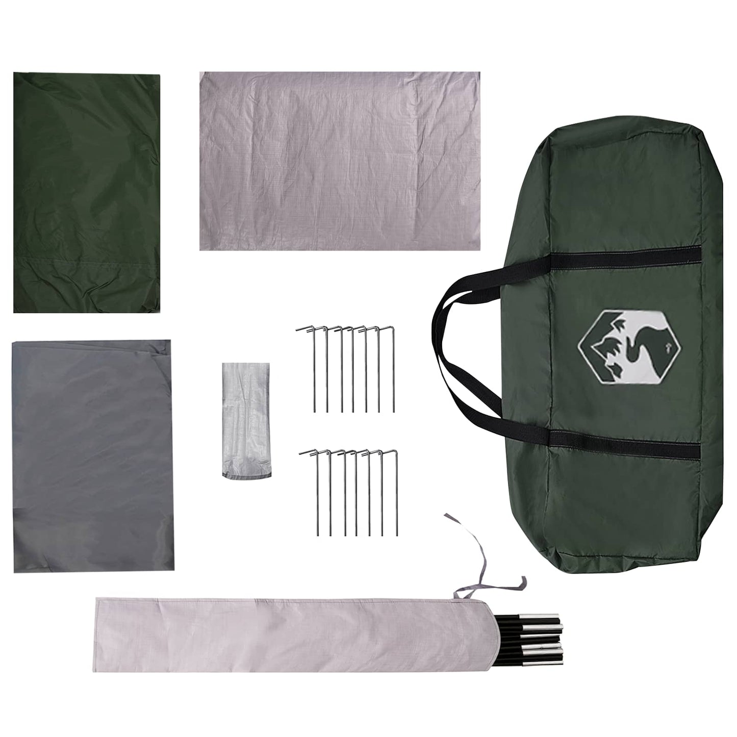 Familietelt 8-personers Army Grøn Polyester