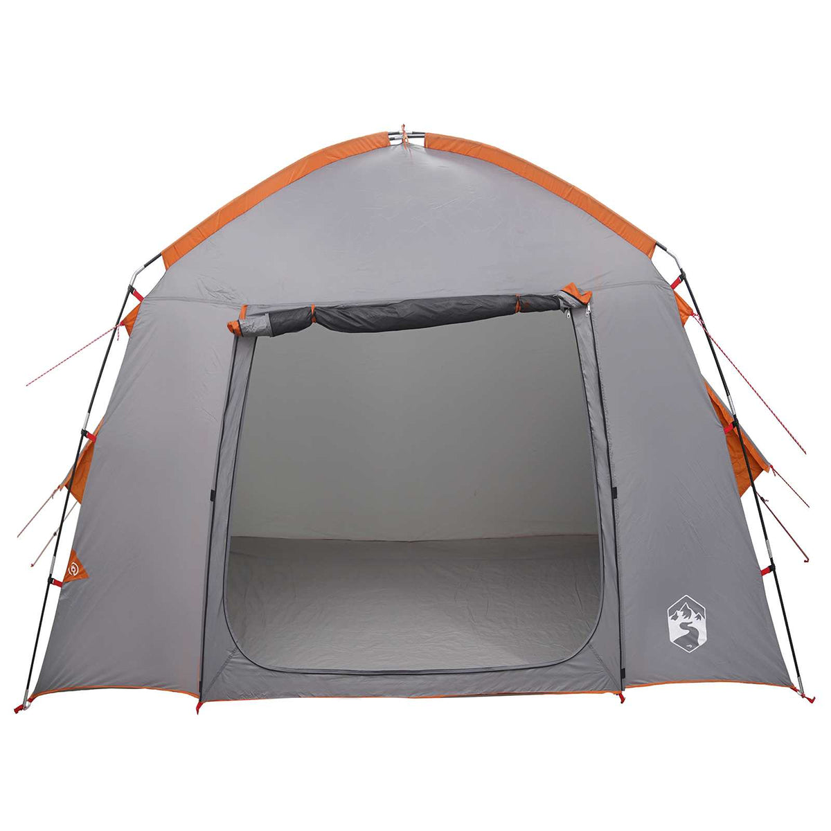 Hyttetelt med tag Grå og orange 210 x 210 x 138 cm Polyester