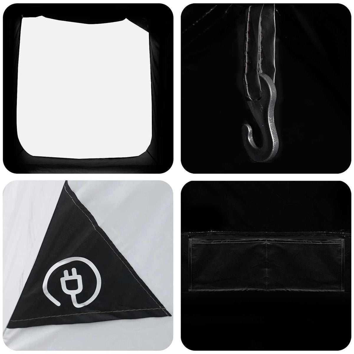 Hyttetelt med tag Hvid Blackout 210 x 210 x 138 cm Polyester