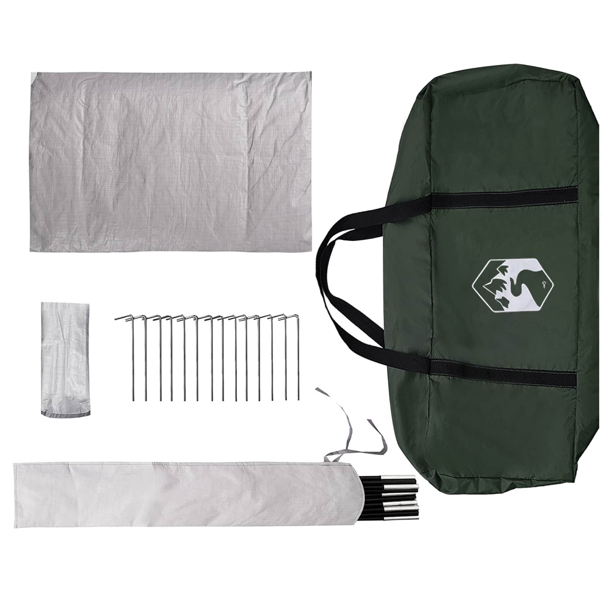 Hyttetelt med tag Army Grøn 300 x 210 x 156 cm Polyester
