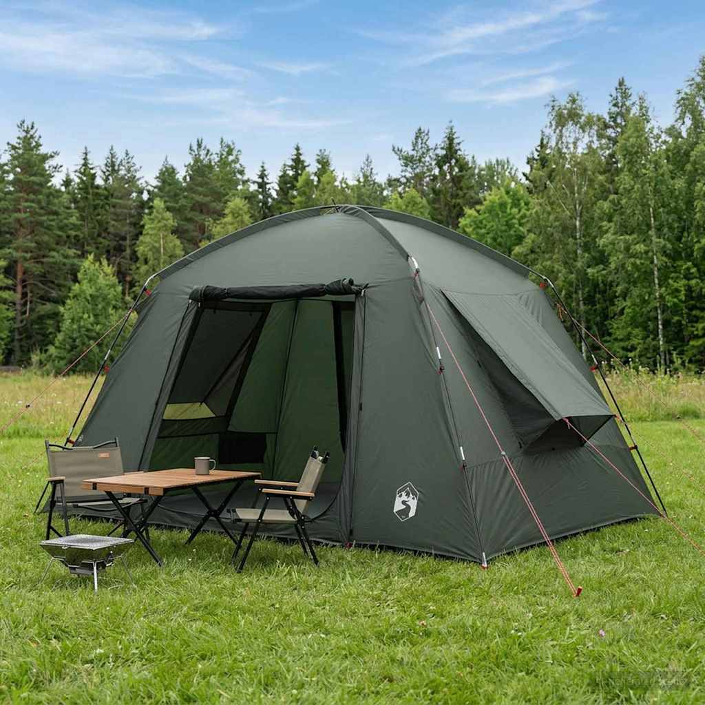 Hyttetelt med tag Army Grøn 300 x 210 x 156 cm Polyester
