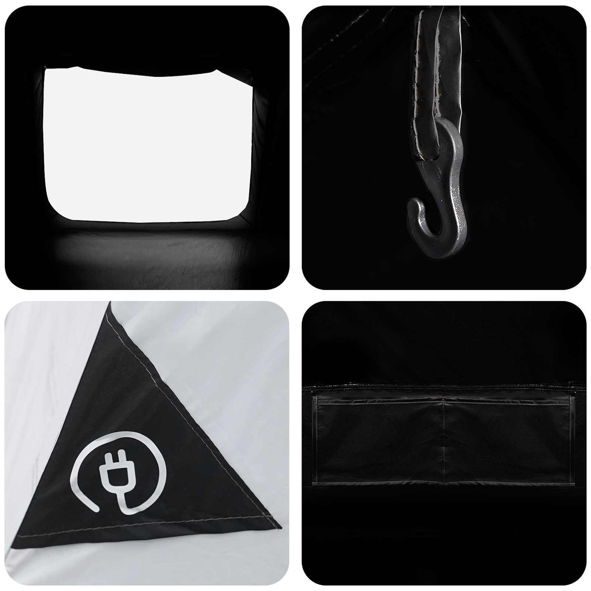 Hyttetelt med tag Hvid Blackout 300 x 210 x 156 cm Polyester