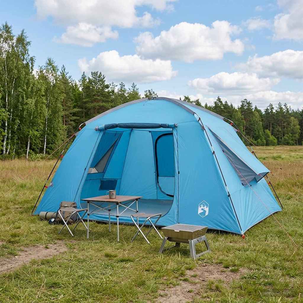 Hyttetelt med tag Blå 400 x 210 x 180 cm Polyester